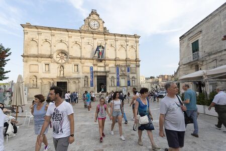 Ancient Unesco heritage old town of Matera (Sassi di Matera), in southern Italy. Prehistoric dwellings, 2019, the European capital of cultureのeditorial素材