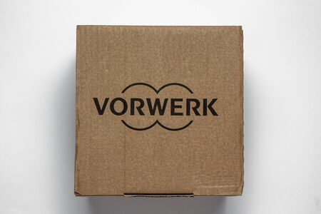 Salerno, Italy - May 29, 2019: Brand of the Vorwerk. Vorwerk is a German company, founded in 1883, based in Wuppertal. Its main activity is the direct distribution of household productsのeditorial素材
