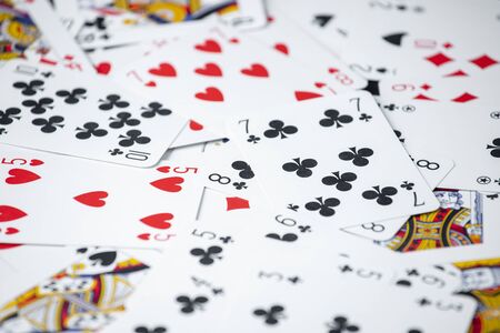 People play card games. Gambling concept. Poker games concept. Isolatedの写真素材