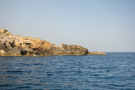 Punta Ristola coastline near Santa Maria di Leuca, Province of Lecce, Apulia, Italy.の写真素材