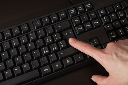 Black Computer Keyboard close upの写真素材