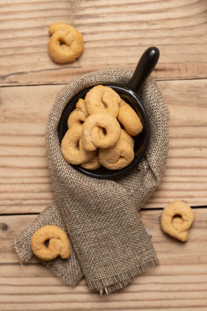 Taralli or tarallini traditional Italian snackの写真素材