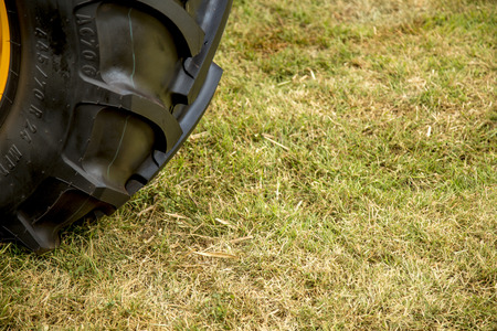 Hay tractor wheelの写真素材