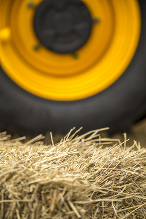 Hay tractor wheelの写真素材
