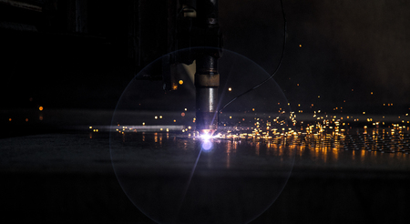 cut plate laser machine cnc sparkの写真素材