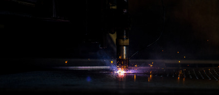 cut plate laser machine cnc sparkの写真素材