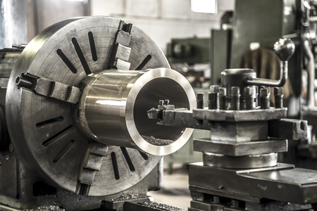 Industry lathe machine workの写真素材
