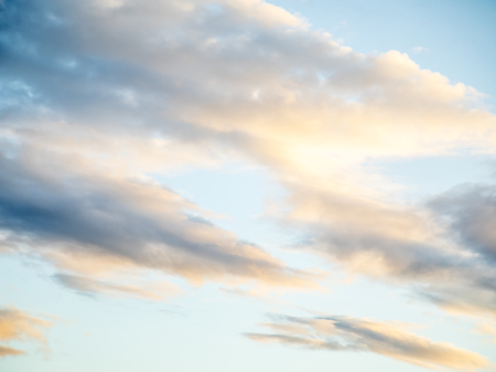 Beautiful clouds in the blue skyの写真素材