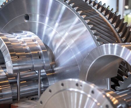 Gear reducer beautiful chrome exposed interiorの写真素材