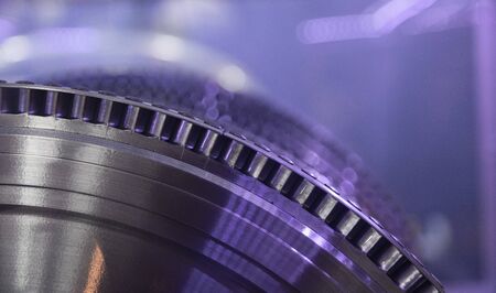 internal steam turbine open and exposed palettesの写真素材