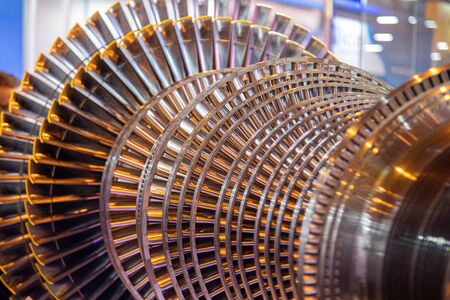 internal steam turbine open and exposed palettesの写真素材