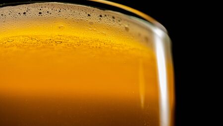 Droplets on freshly poured beer detail macro delicious unfocusedの写真素材