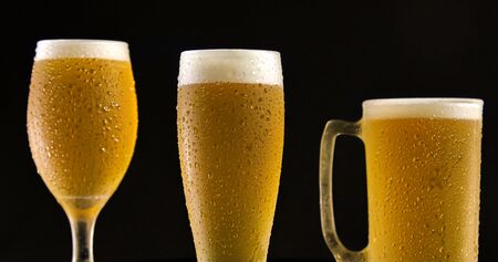 Droplets on freshly poured beer detail macro delicious unfocusedの写真素材