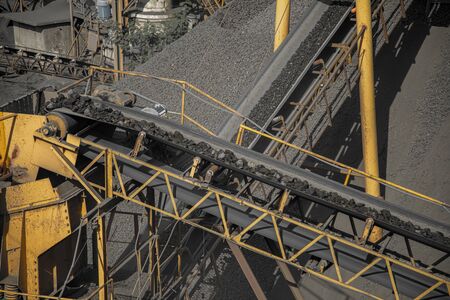 Conveyor belt mine line rock transportの写真素材