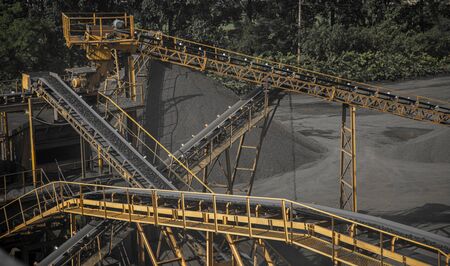Conveyor belt mine line rock transportの写真素材