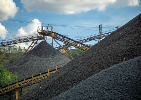 Conveyor belt mine line rock transportの写真素材