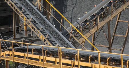 Conveyor belt mine line rock transportの写真素材