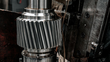 Industry lathe machine milling cutter gear precision workの写真素材