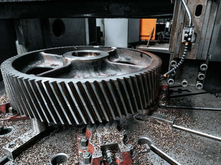 Industry lathe machine milling cutter gear precision workの写真素材