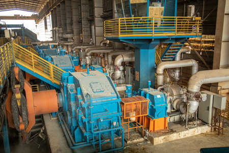turbine in the sugar cane industry coupled to the gearboxの写真素材