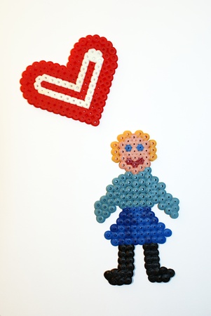 Woman and heart, made of pearlsの写真素材