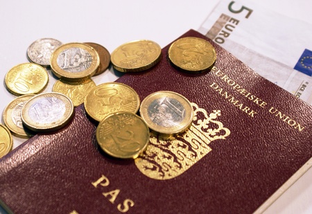 Pocket money and european passeportの写真素材