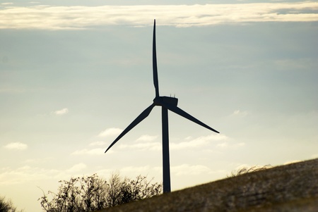Landscape with with wind turbineの写真素材