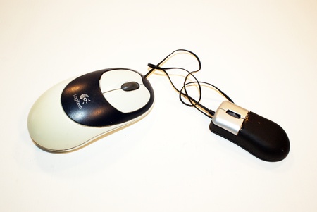 Big mouse connected to small mouseの写真素材