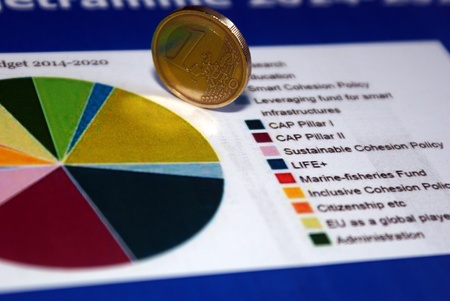 A Euro on the EU-budget for 2014-2020の写真素材
