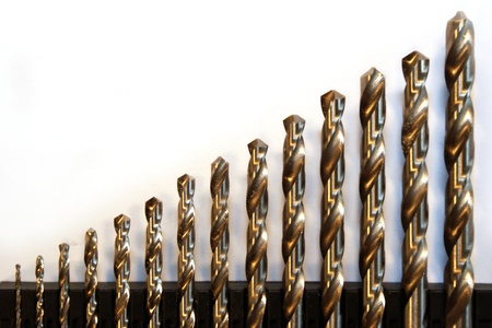 Different sized drills on a lineの写真素材