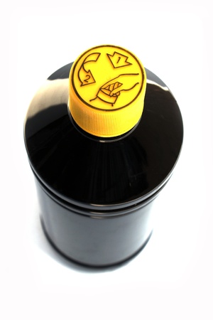 Black chemistry bottleの写真素材