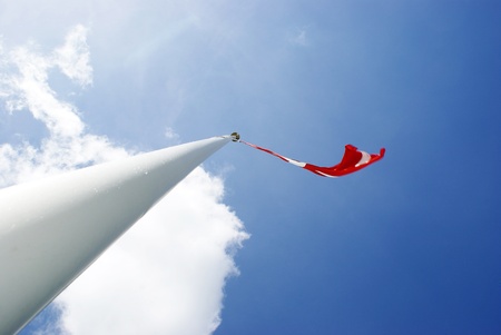 Tilted view on Dannebrog - the Danish flagの写真素材