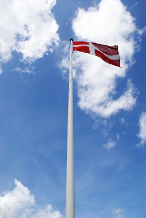 Tilted view on Dannebrog - the Danish flagの写真素材