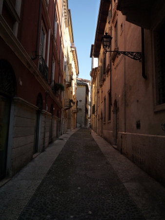Small street of Veronaの写真素材