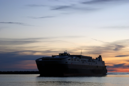 Modern fast ferry liner in the Baltic Seaのeditorial素材