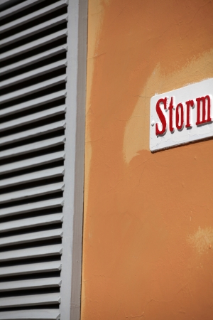 Shutters, getting ready for the stormの写真素材