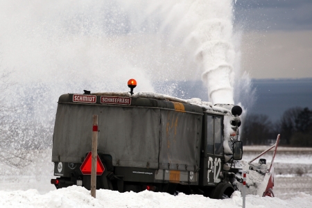 Snowblower assist after heavy snowfallのeditorial素材