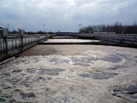 Waste Water Treatment ponds. Lynetten, Denmark.のeditorial素材