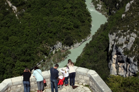Verdon Gorge river canyon, Verdon Regional Natural Park, Provence-Alpes-Cote-dÂ´Azur, France 
のeditorial素材