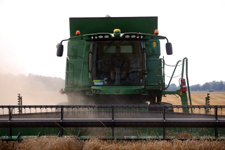 Harvester in action, front viewのeditorial素材