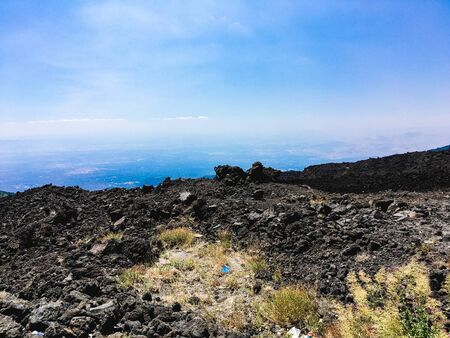 Mountain Etna and Etna Volcano in Sicily, Italyの写真素材