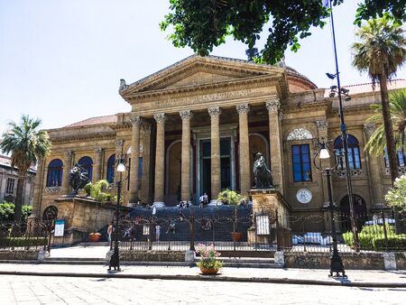 Beautiful landscape of the city in Sicily, Catania in Italyの写真素材