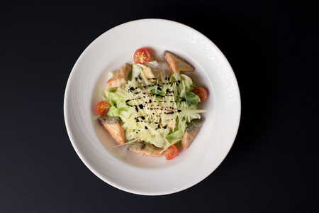 Salad witch fishの写真素材