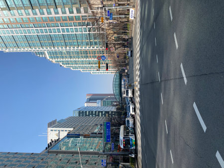 View of the modern skyscrapers in Shanghai, China.
