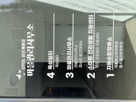 Coffee shop signboard in the window of a coffee shopの写真素材