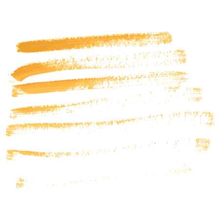 Set of yellow paint, ink, grunge, dirty brush strokes. splash yellow orangeのイラスト素材