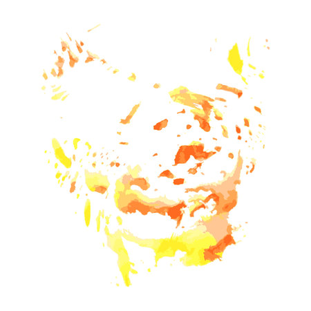 paint, ink, grunge, dirty brush strokes splash orange red yellowのイラスト素材