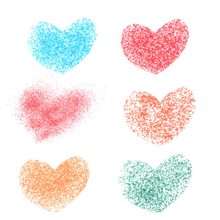 Hearts of splatter, vector setのイラスト素材