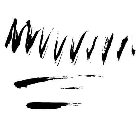 Set of black paint, ink, grunge, dirty brush strokesのイラスト素材