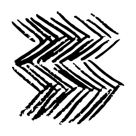 hand drawn striped pattern. Black and white. Design elements drawn strokes (the effect of gel pens)のイラスト素材